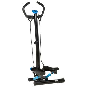 Twist Stair Stepper Cardio Exercise Machine with Elastic Bands LCD Monitor Adjustable Handlebars