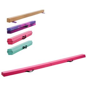 8FT Folding Balance Beam for Kids, 200LBS Stable Support Gymnastics Floor Beam with Non-Slip Mats