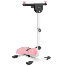 Foldable Ab Twister Board for Waist Trimming with LCD Display, Ab Workout Equipment for Women and Men, Pink