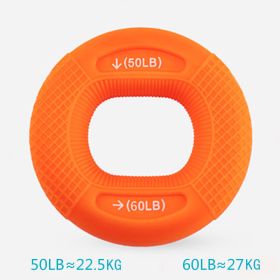 40-80LB Strength Hand Grip Ring; Muscle Power Training Silicone Ring; Fitness Body Building Carpal Expander Training Finger Ring (Color: Orange-50-60BL)