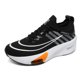 New men's and women's professional air cushion running shoes fashion trend match men's and women's sports shoes comfortable casual shoes 36-45 (Color: Black, size: 44)