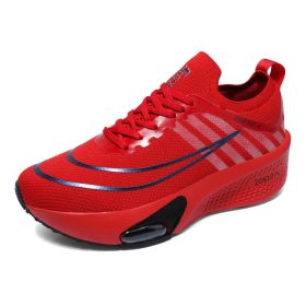 New men's and women's professional air cushion running shoes fashion trend match men's and women's sports shoes comfortable casual shoes 36-45 (Color: Red, size: 39)