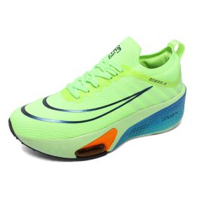 New men's and women's professional air cushion running shoes fashion trend match men's and women's sports shoes comfortable casual shoes 36-45 (Color: Green, size: 40)